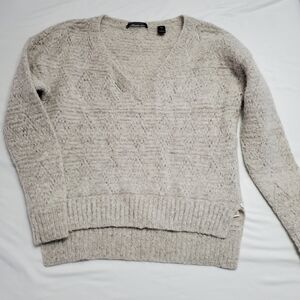 Scotch & Soda Maison Scotch Alpaca Mohair Blend V-Neck Sweater Beige Size 1 Smal